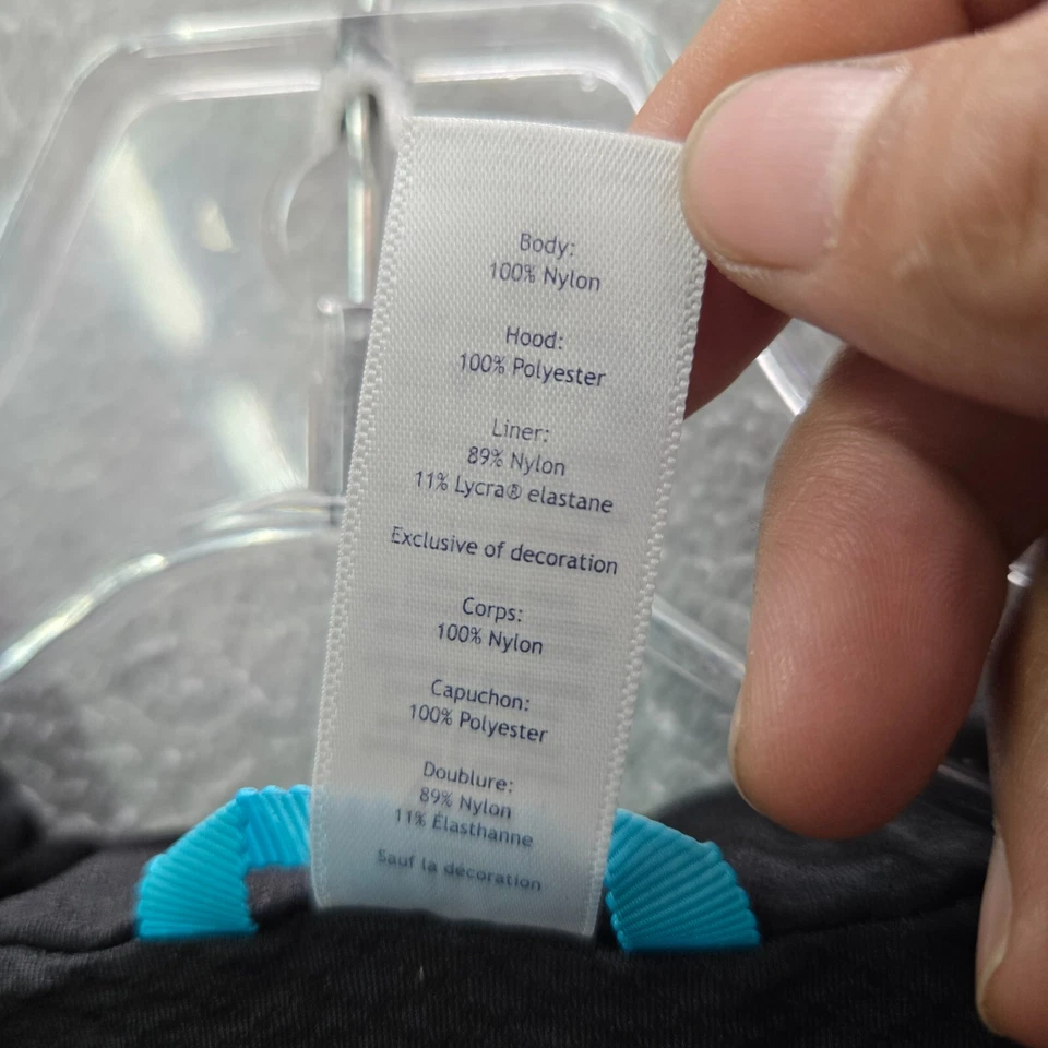 Ivivva 女孩夹克 12 黑色风衣全拉链连帽衬里口袋 Lululemon — 第 3/4 张图片