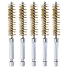 5Pcs Brass Bore Brush 12mm Dia 4" Long Cleaning Twisted Wire Brush