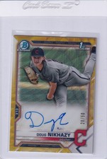 2021 Bowman Chrome AUTO GOLD WAVE Refractor Doug Nikhazy Chicago Cubs 20/50