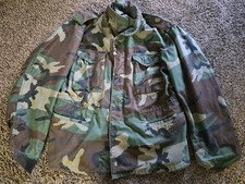 US Army M65 Cold Weather Field Jacket Coat Woodland Camo Large Regular