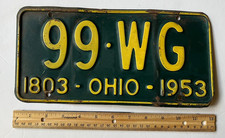 1953 Ohio License Plate Sesquicentennial  plate