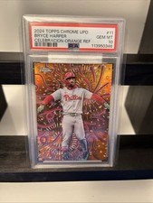 2024 Topps Chrome Update Celebración Bryce Harper CELE-11 Orange /25 PSA 10