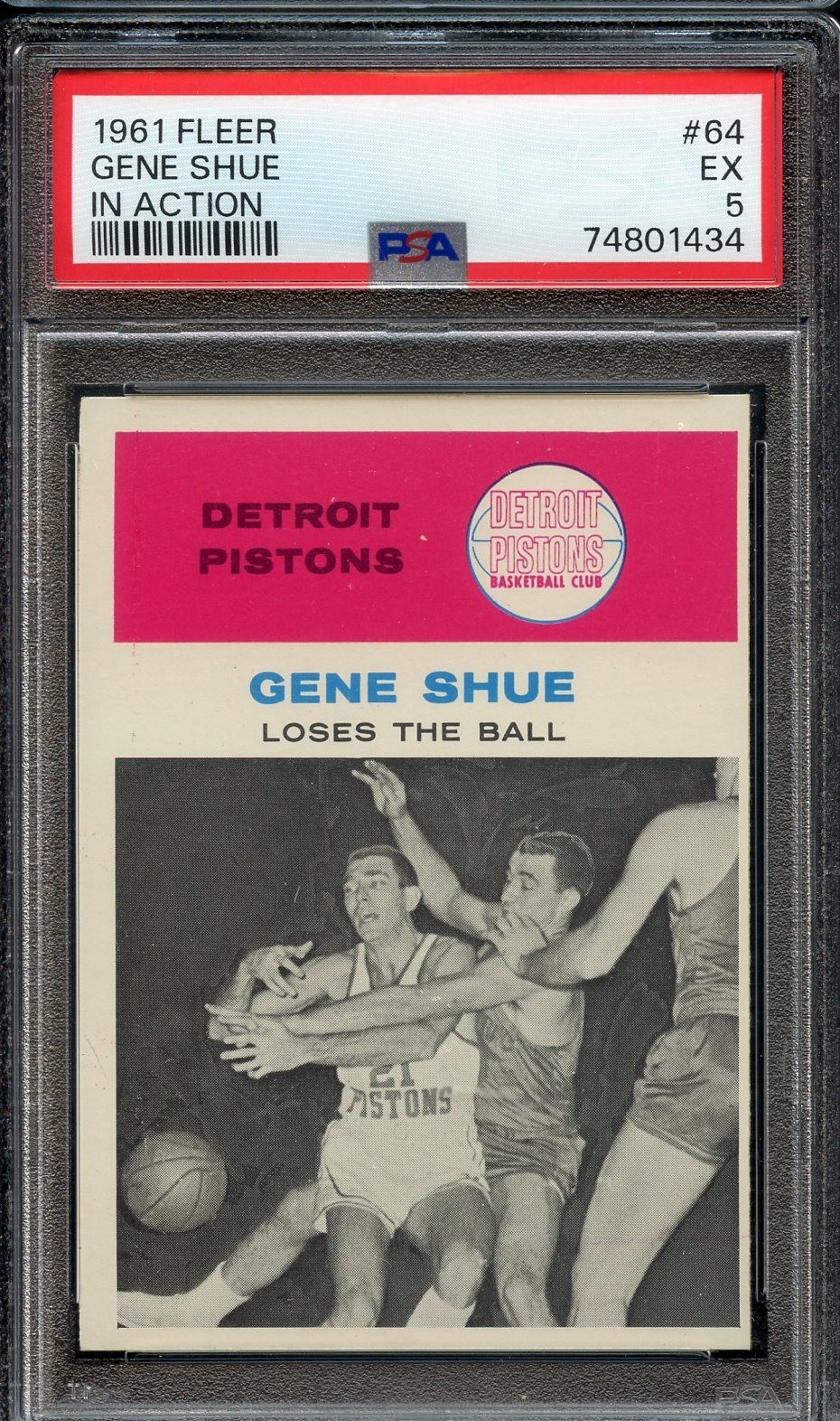 1961 Fleer #64 Gene Shue IA PSA 5 Detroit Pistons 1434