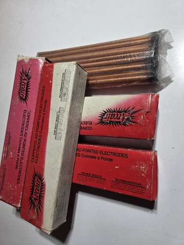 (50-Pack) Arcair Pointed Copperclad DC Carbon Arc Gouging Electrodes 5/16” X 12”