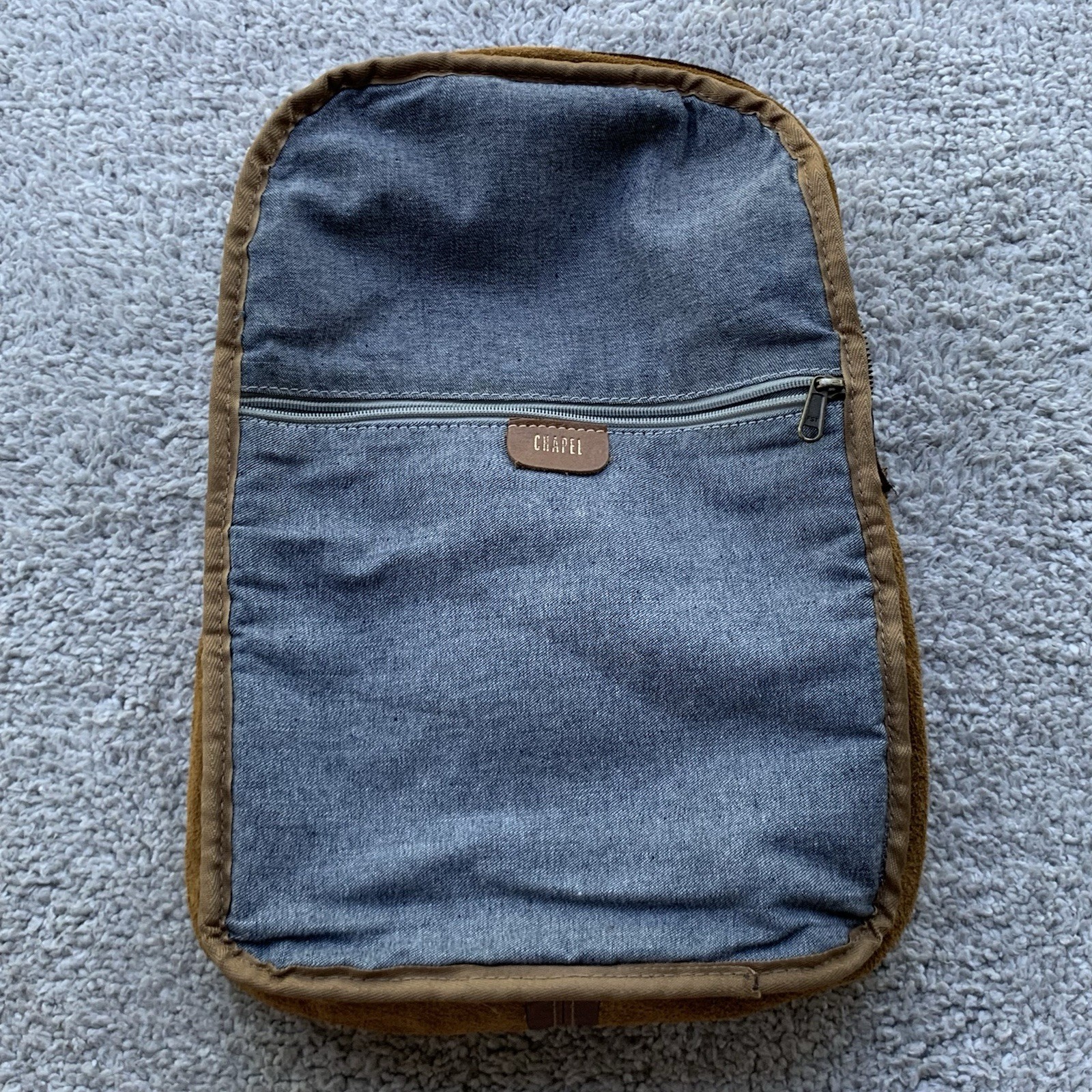 Chapel Leather Backpack Brown Adjustable Zipper F… - image 14