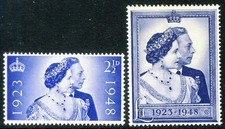 GB King George VI 1948 The Royal Silver Wedding Set SG 493 & SG 494 MNH