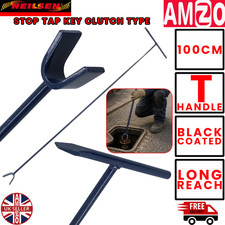 Universal Long Stopcock Key 1M T Handle Water Main Tap Valve Wrench Steel Tool