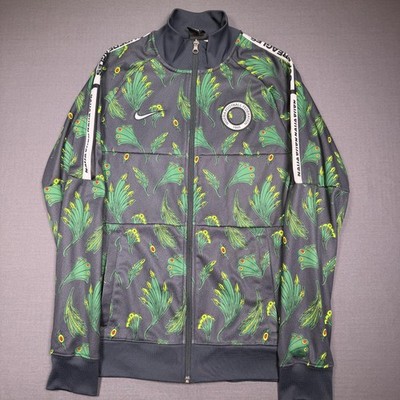 Nike Jacket Mens Small Gray Nigeria Dri-FIT Track Soccer Windbreaker Football