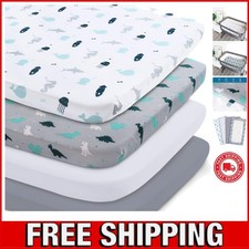 Bassinet Sheet 4 Pack for Baby Boys or Girls, Bassinet Sheets Ultra Soft Univ...