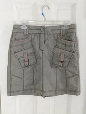 Y2K Mini S 6 cargo Pockets gorpcore light gray skirt ESPRIT Straight Pencil E3