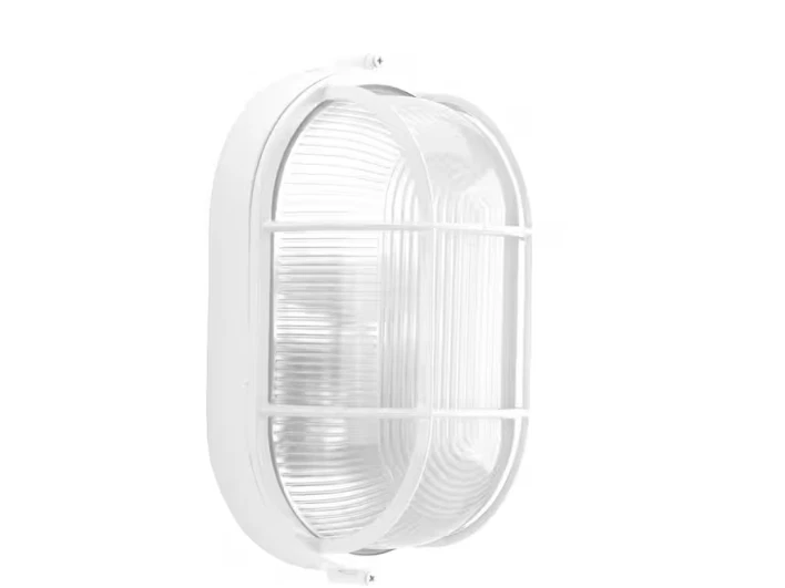 Progress Lighting Bulkheads 1-Light White Flush Mount Etched Ribbed Glass - Image 3 of 4