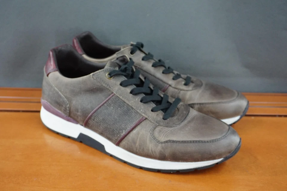 Bruno Magli Beta Shoes Mens 11.5 Brown Leather Lace Up Low Top Sneakers Casual - Image 3 of 4