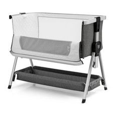 Baby Bed Side Crib Portable Adjustable Infant Travel Sleeper Bassinet Dark Grey