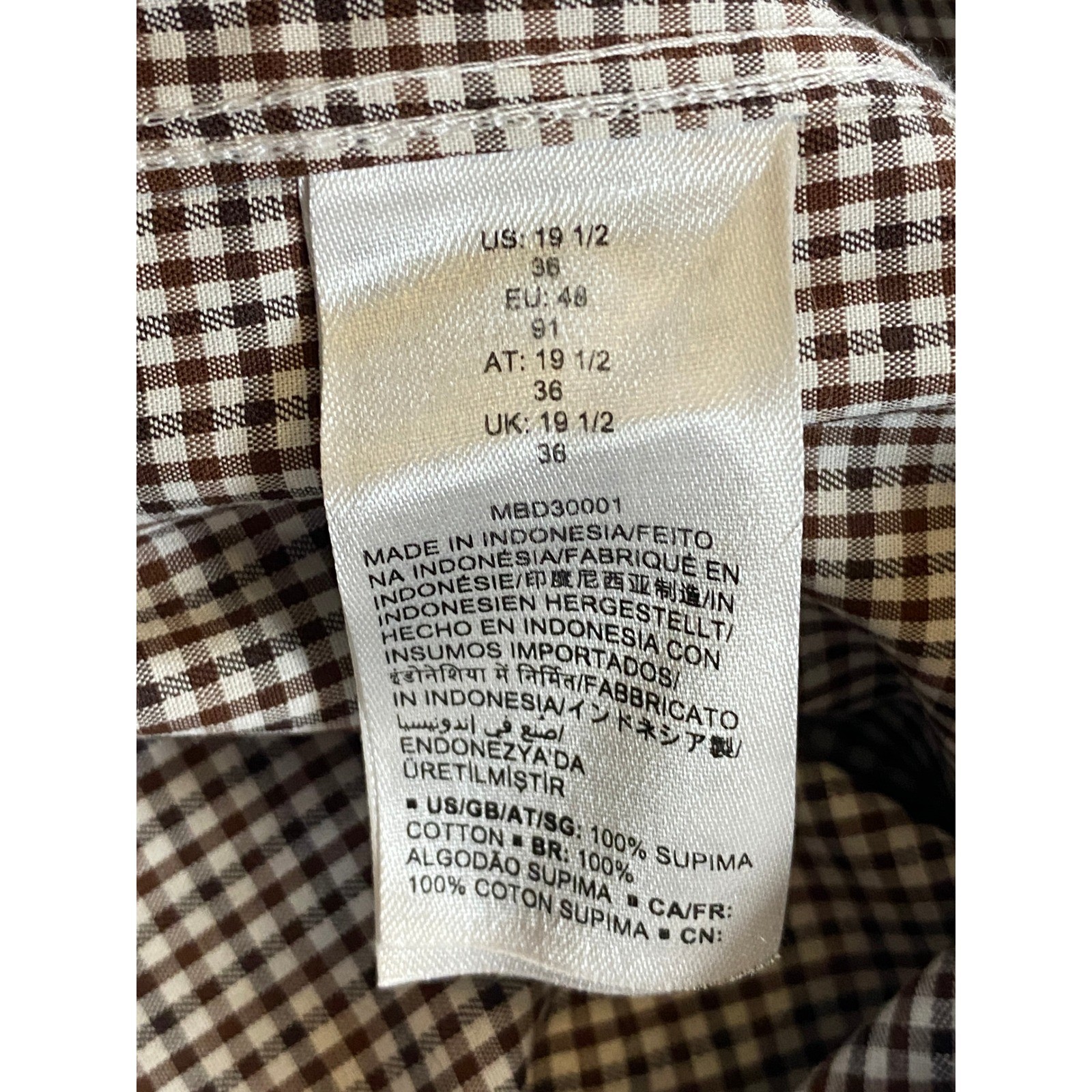 Buttoned Down Mens Gingham Check Long Sleeve Butt… - image 5