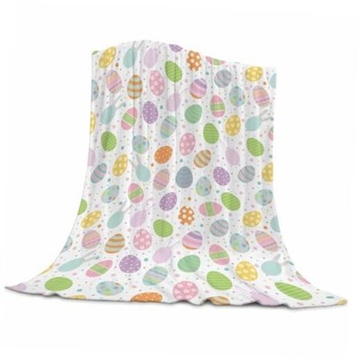 Easter Eggs Throw Blanket, Colorful Easter Decorations for 40''x50'' Easter-3