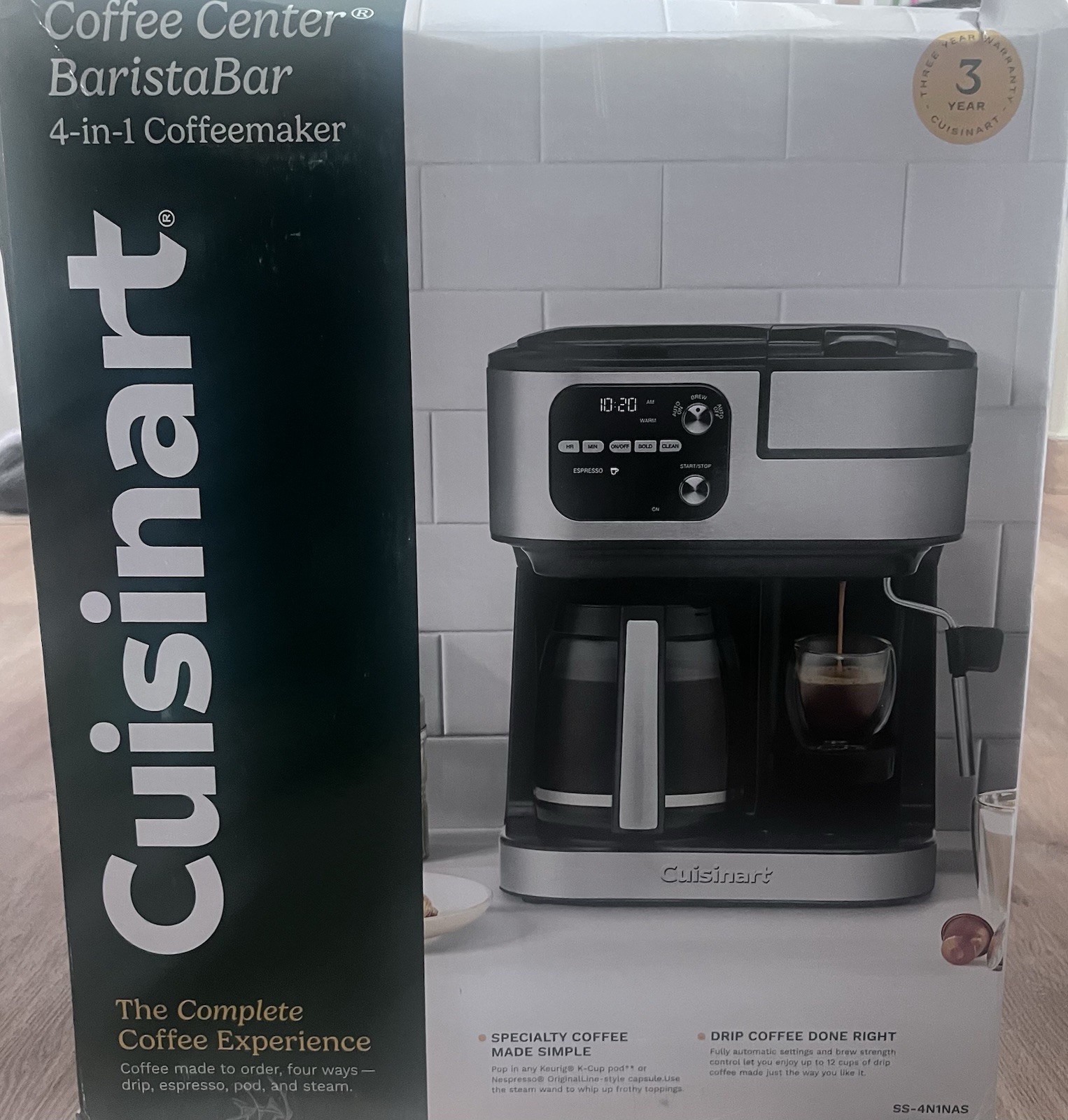 Cuisinart Coffee Center Barista Bar 4-in-1 Coffee & Espresso Maker SS-4N1NAS
