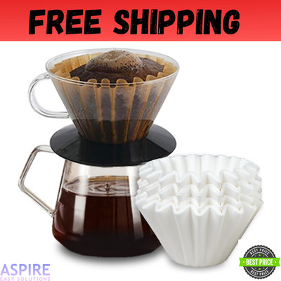 Kalita Wave 185 Coffee Filters 100Ct Disposable Basket Paper 2-5 Cup Pour Over