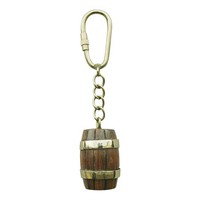 Fass-SchlüSselanhäNger AnhäNger Aus Holz/Messing 2 X 11,5 Cm Sea-Club