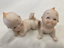 VINTAGE LEFTON BISQUE KEWPIE BABY FIGURINES 2 