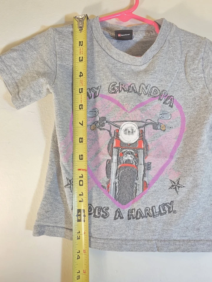 Camiseta Harley Davidson para niñas pequeñas - My Grandpa Rides A Harley Foto 3 de 4