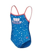 Arena Girls' Swimsuit Friens Swimsuit U Back, Blue/White/Red, 98 cm 2-3 years 