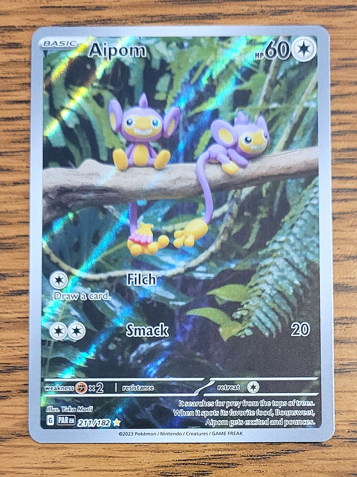 Aipom 211/182 - Paradox Rift SV04 - Scarlet & Violet - Holo Pokemon Card - NM
