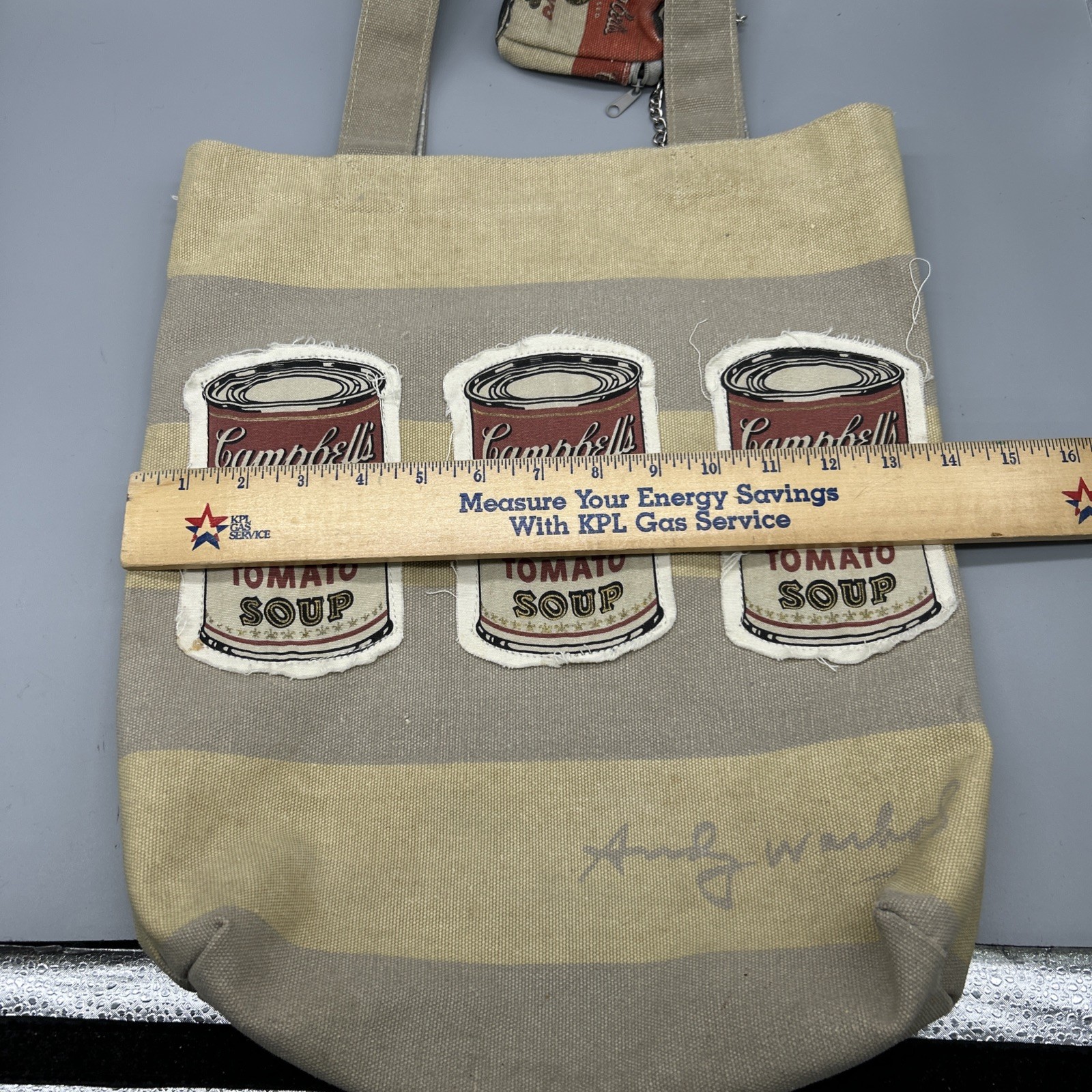 Andy Warhol Tote Campbell’s Soup Canvas Bag by Loop NYC with Coin Purse Laptop image 9