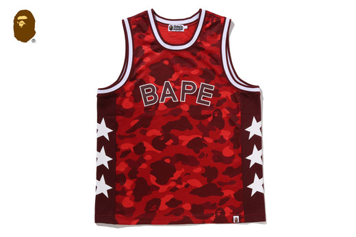 A Bathing Ape Camo Mesh Multi Logo Tank Top Red 1m30-108-302 | eBay