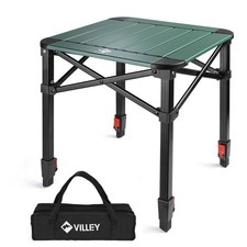 VILLEY Camping Table Folding, Small Lightweight Roll Up Aluminum Camp Table w...