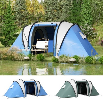 Campingzelt mit 2 Schlafzimmern, Wohnbereich und Vorzelt, 3000 mm wasserdicht