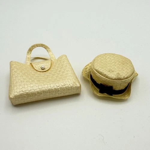 Vintage Barbie Clone Premier Togs Faux Straw Purse And Hat