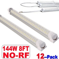 12PACK 8FT LED Shop Light 144W T8 Linkable LED Light NO-RF For Garage Warehouse