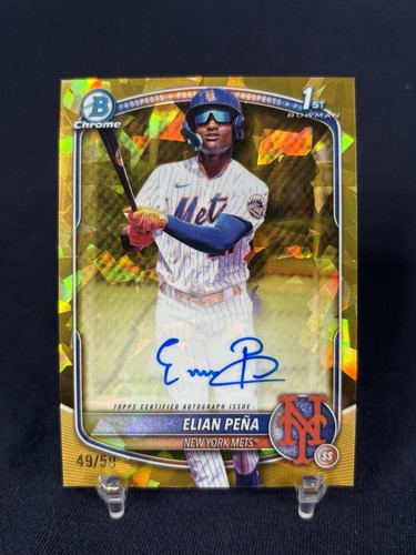 Elian Pena [Gold] #CPSA-EP 2025 Bowman Chrome Prospect Sapphire Autograph card