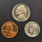 1951 Proof Set Partial with rainbow Dime, Nickel, and Cent PQ scarce