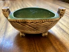 Vintage McCoy Oval Basket Green Planter