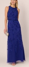 Adrianna Papell Beaded Mesh Blouson Gown,sz 12, New
