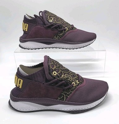 Puma TSUGI Shinsei Mesh Lace Damen Sneaker in Lila/Weiß/Gold Größe UK 5,5