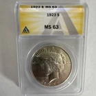 1923 Peace Dollar ANACS MS 63 Uncirculated Silver $1 Business Strike