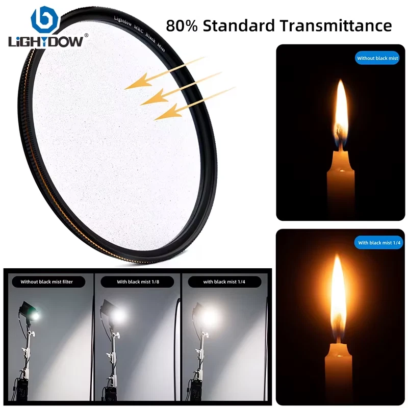 Black Mist Diffusion Lens Filter 1/2 1/4 1/8 Slim MRC 49MM 52 55 58 62 67 72 77M - Image 4 of 4