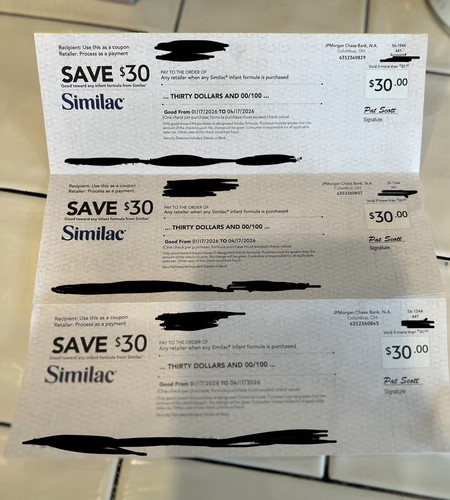 $90 Similac Formula Checks 4/17/26 | eBay