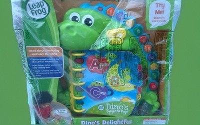 VTech LeapFrog Dino's Delightful Day Alphabet Book, Green Color For Ages 1+