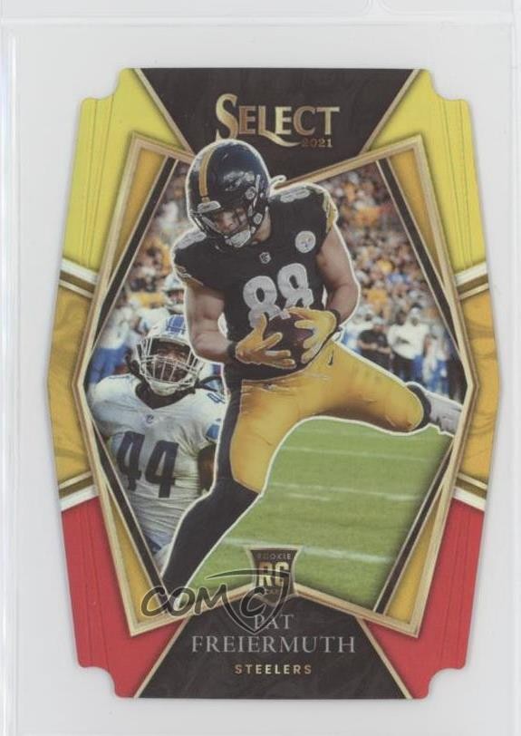 2021 Panini Select Red & Yellow Prizm Die-Cut Pat Freiermuth #159 Rookie RC 0nr3