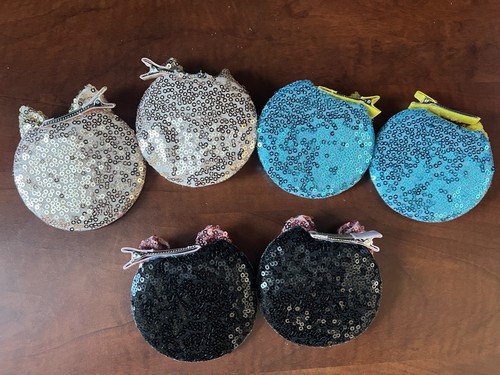 6 Handmade VTG Glitter Bow Hair Clips Sparkly Sequins Bow Hairpin Ribbon Girls - Picture 6 of 7