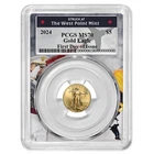 2024 $5 1/10-oz American Gold Eagle PCGS MS70 FDOI West Point Frame