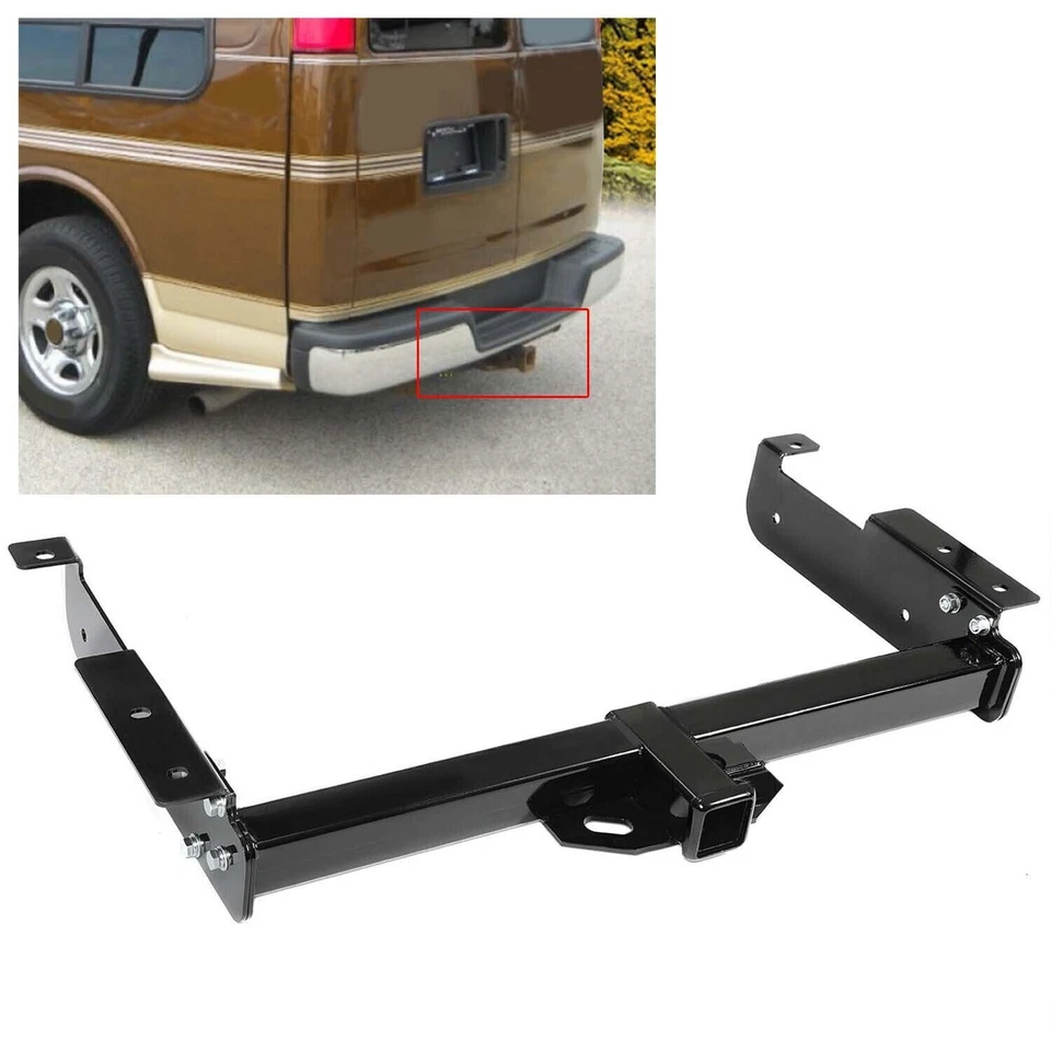 2" Receiver Trailer Class 3 Tow Hitch For 96-25 Chevy Express GMC Savana Van Foto 4 de 4