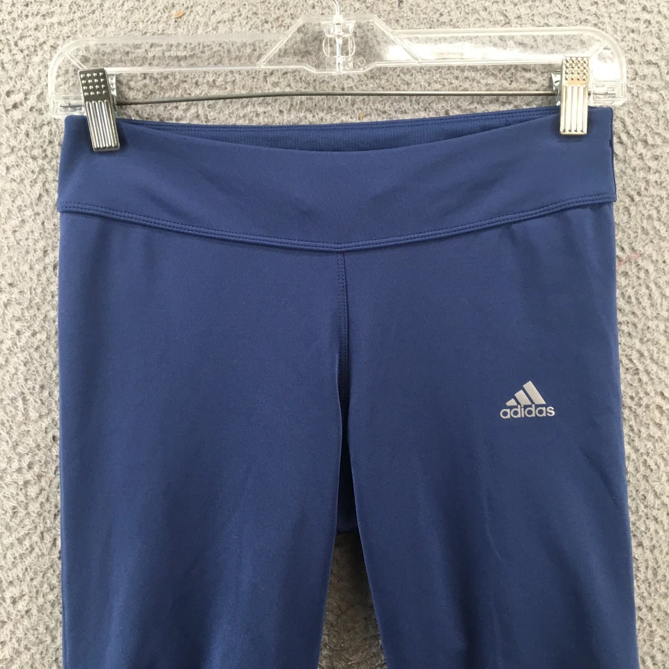 Adidas Leggings Recortados Para Mujer S (Real 28x25.5) Negro Tiro Bajo Elástico Foto 2 de 4