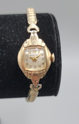 Vintage 10krgp Bulova 1953 Ladies Wind Watch 17 Jewels 16mm Runs L3