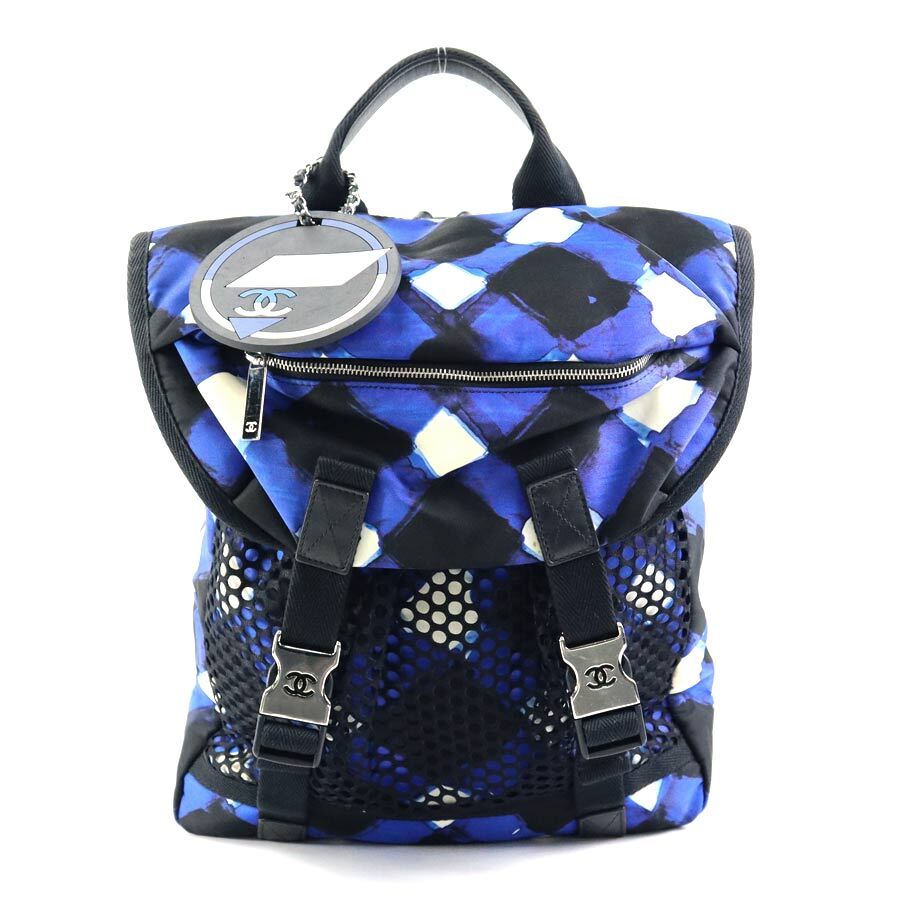 Auth CHANEL Backpack Black x Blue x White Nylon 99983i | eBay Auth CHANEL Backpack Black x Blue x White Nylon 99983i | eBay
