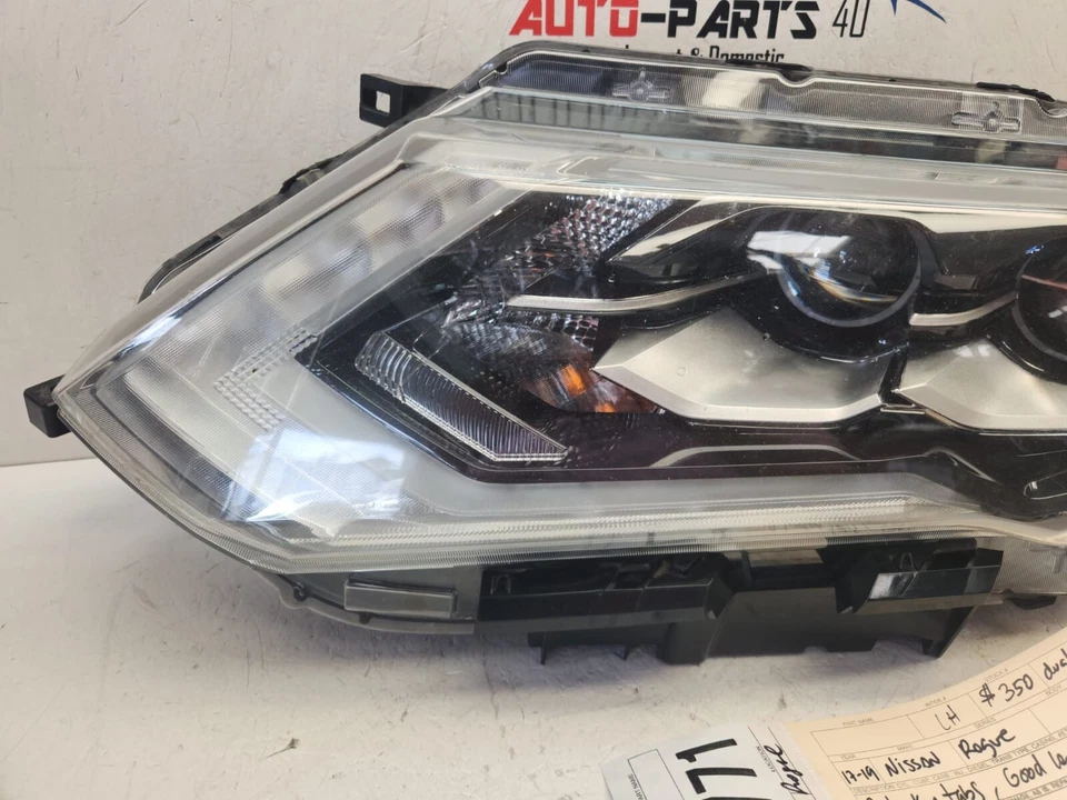 2 pestañas rotas 2017 2019 Nissan Rogue conductor izquierdo doble faro LED OEM AW67771 Foto 3 de 4