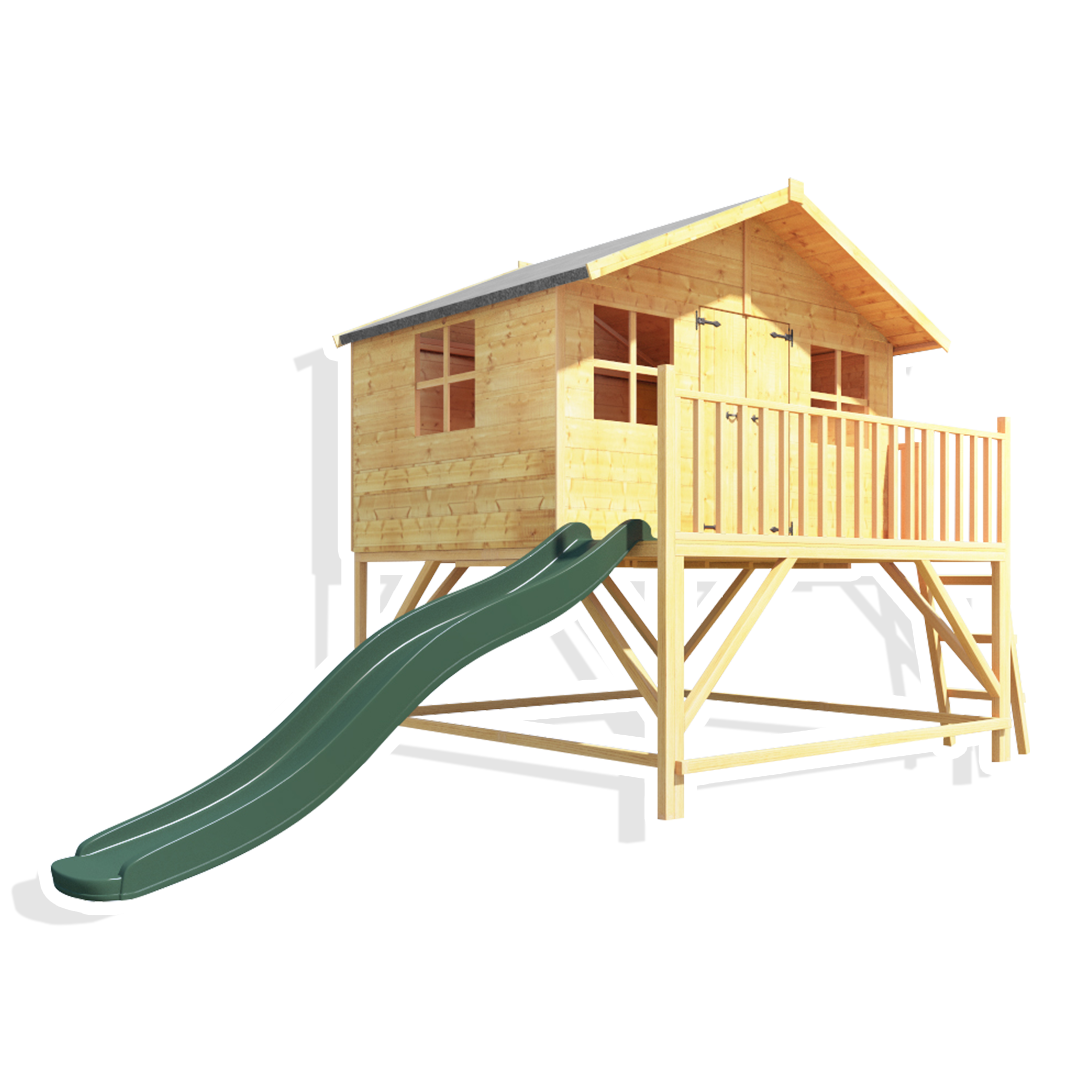 Wooden Playhouse Kids Play Area with Ladder Outdoor Garden Toys 6x7 Wendy House eBay